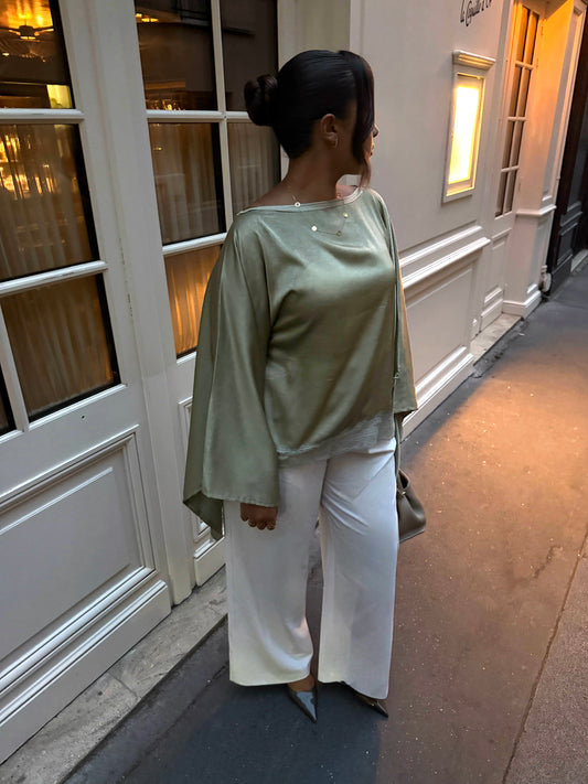Top satiné & dentelle